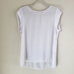 DR2 Short Sleeve Blouse White Lightweight Top
